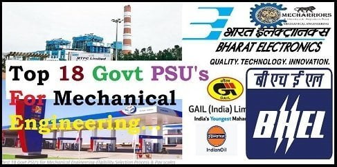 Govt PSU's for Mechanical Engineering