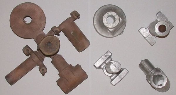 cast parts in casting process