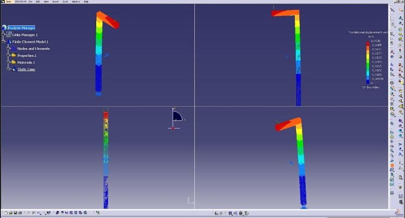 Analysis of a component in catia software